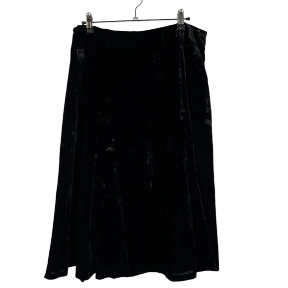 Charter Club Black Velvet A-Line Midi Skirt 10 - Picture 1 of 4
